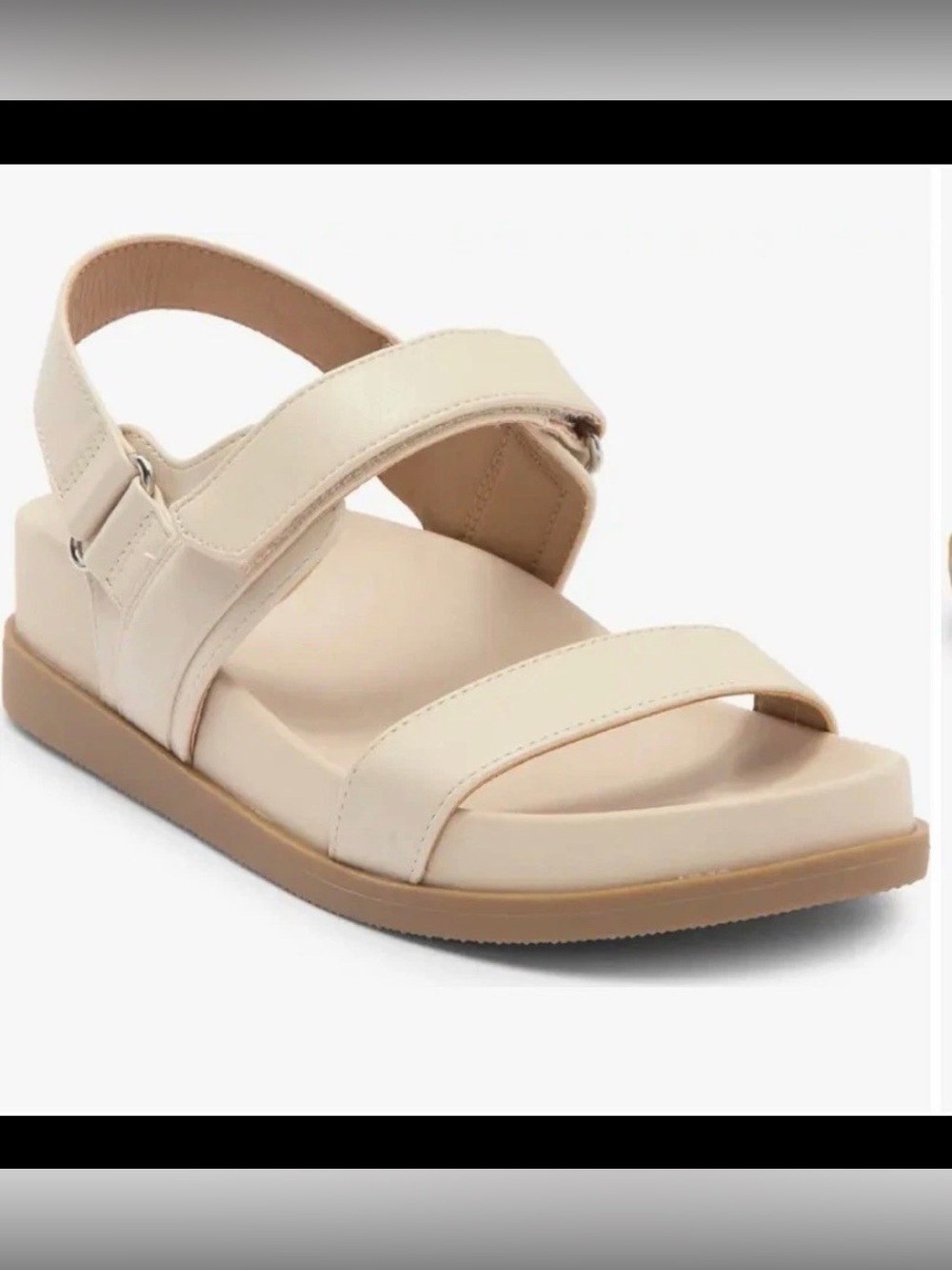DV Dolce Vita Women’s Slingback double strap sandals Off White PU Leather Size 9